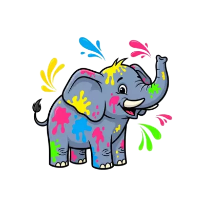 A t-shirt for holi with elephant.