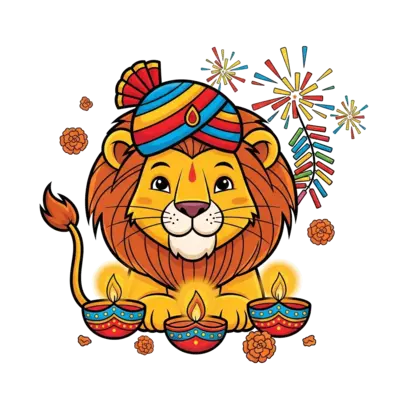 A t-shirt for diwali with lion