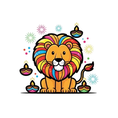 A t-shirt for diwali with lion