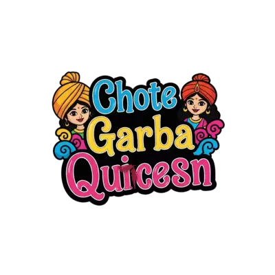 "Chote Garba Queen" or "Garba Princess" in a playful, swirling font.