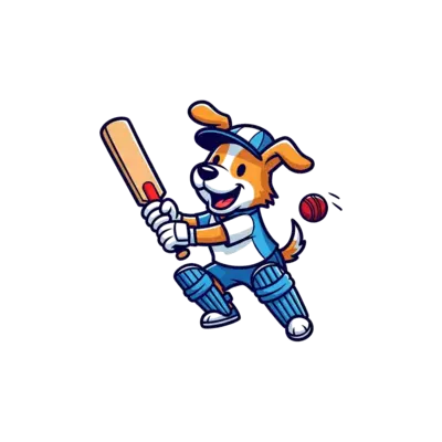 cute dog playing cricket