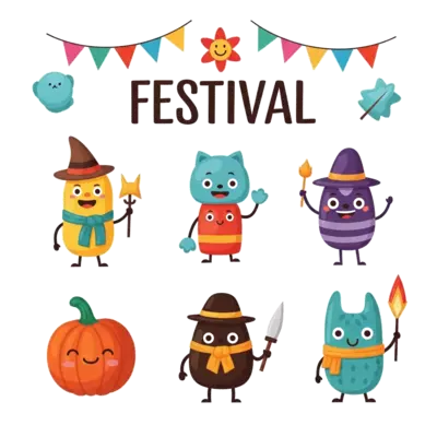 A t-shirt for <festival name> with <related symbols or characters>.