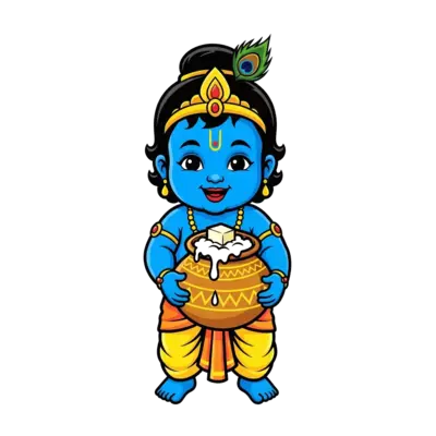 Baby Krishna with butter pot