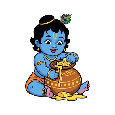 Baby Krishna with butter pot