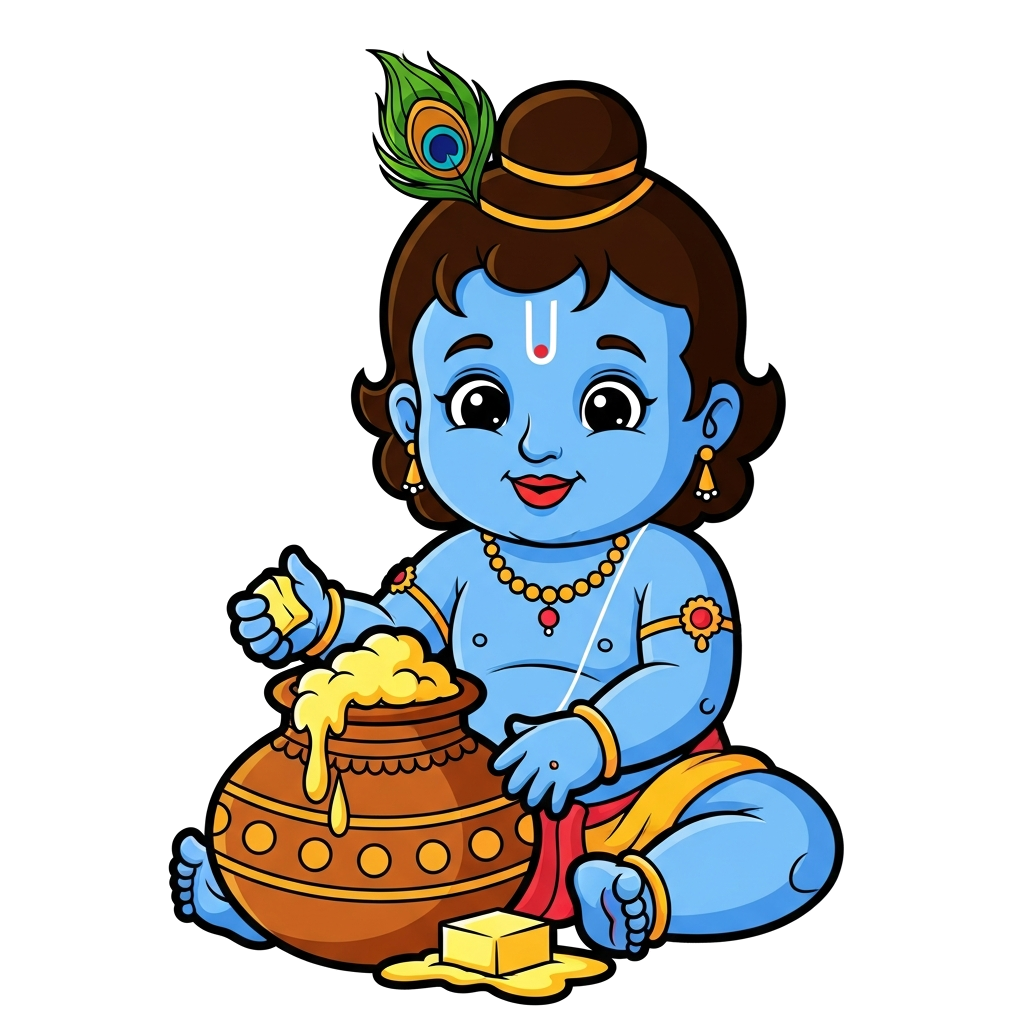Baby Krishna with butter pot