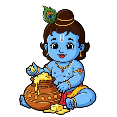 Baby Krishna with butter pot