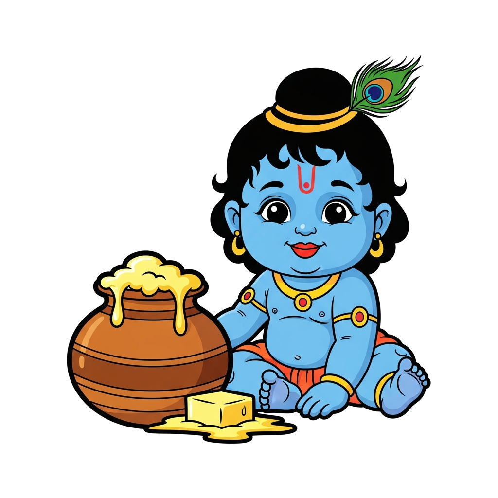 Custom design: Baby Krishna with butter pot