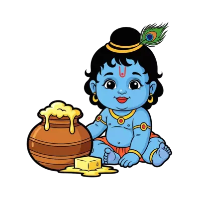 Design: Baby Krishna with butter pot