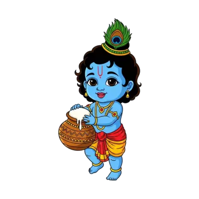 Baby Krishna with butter pot