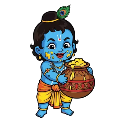 Baby Krishna with butter pot