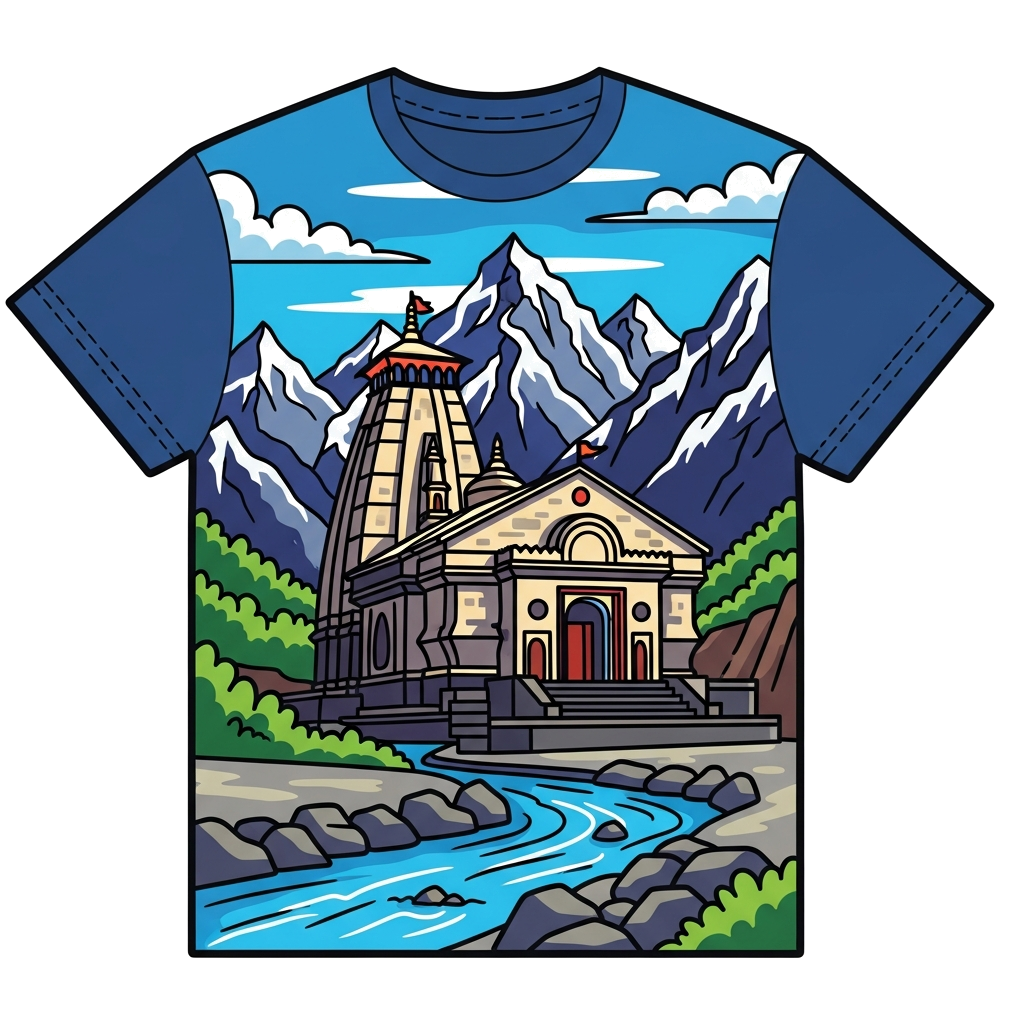 Custom design: kedarnath temple view