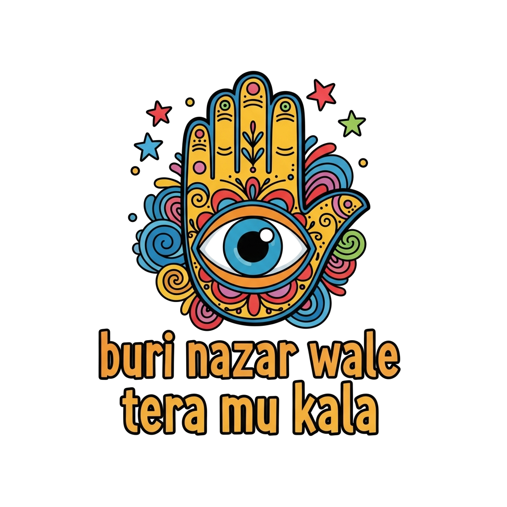 Custom design: buri nazar wale tera mu kala