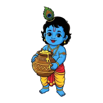 Baby Krishna with butter pot