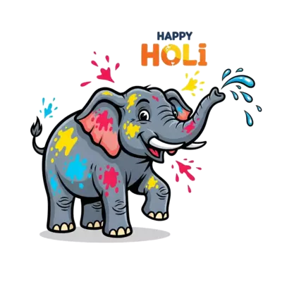 A t-shirt for holi with elephant.