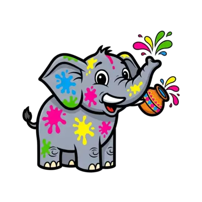 A t-shirt for holi with elephant.