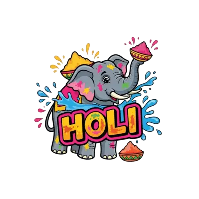 A t-shirt for holi with elephant.
