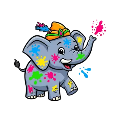 A t-shirt for holi with elephant.