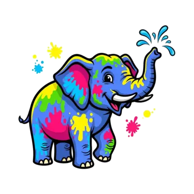 A t-shirt for holi with elephant.