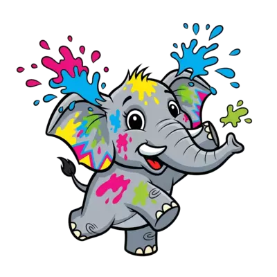 A t-shirt for holi with elephant.