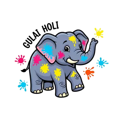A t-shirt for holi with elephant.