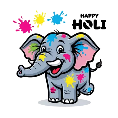 A t-shirt for holi with elephant.