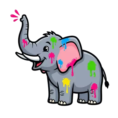 A t-shirt for holi with elephant.