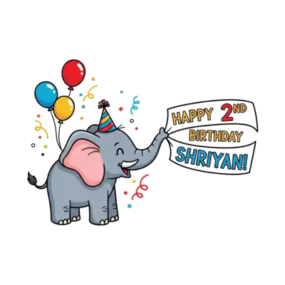 Elephant wishing shriyan on his 2 nd birthday 