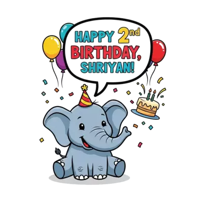 Elephant wishing shriyan pic on his 2 birthday 