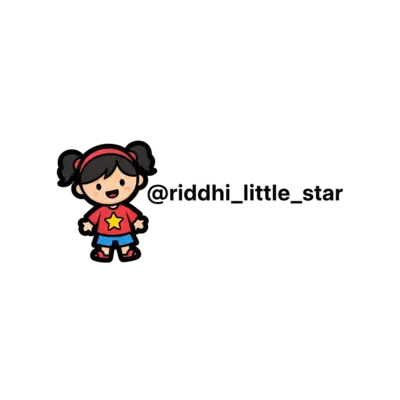 Intagram logo with username “riddhi_little_star”