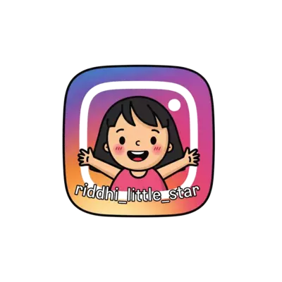 Actual Instagram logo with username “riddhi_little_star”