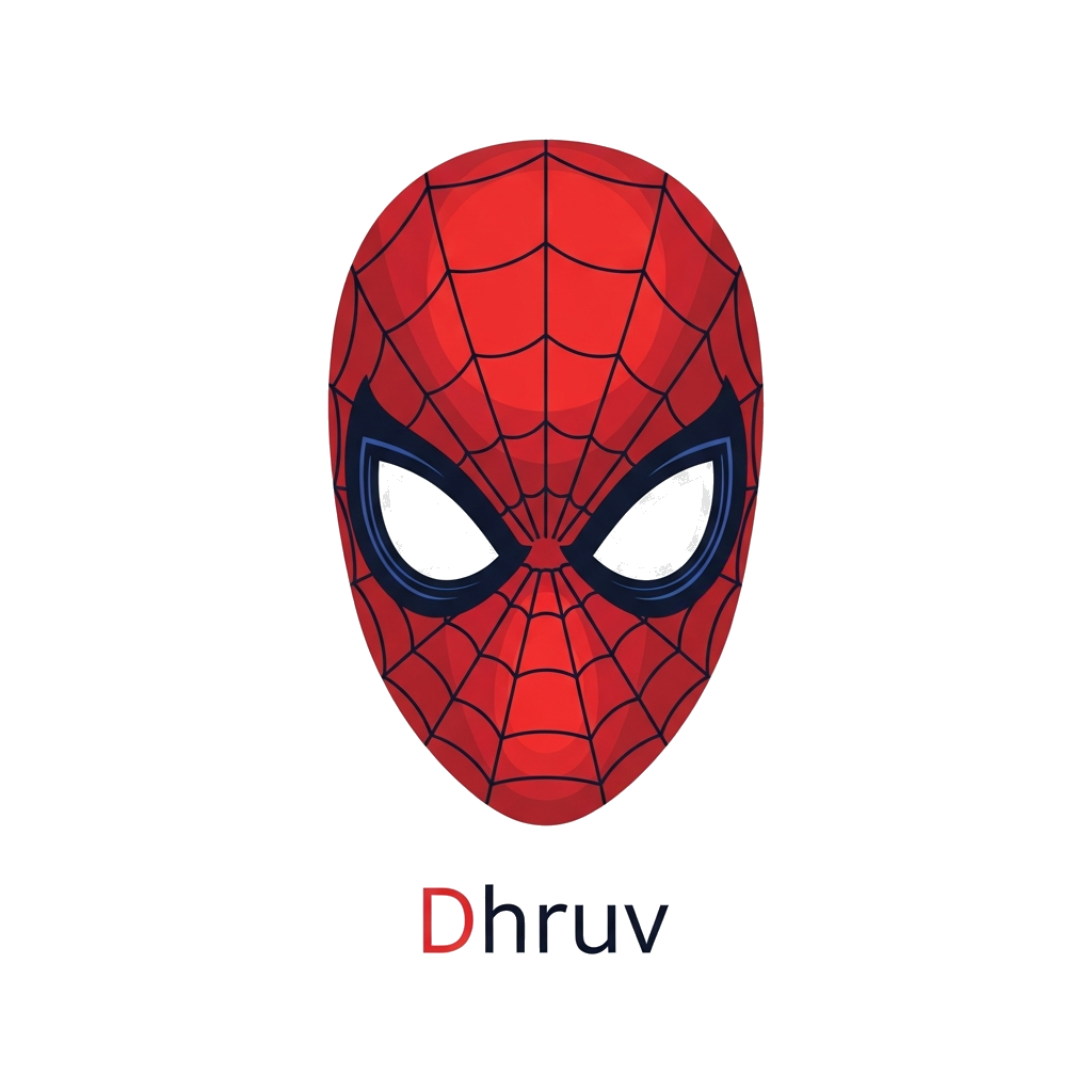 Custom design: A sleek, minimalist illustration of Spiderman's iconic mask in red and blue, with a subtle web pattern, and the name ...