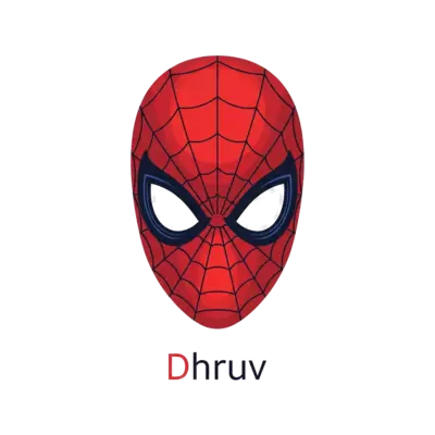 Design: A sleek, minimalist illustration of Spiderman's iconic mask in red and blue, ...