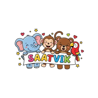 Design: A vibrant illustration of a diverse group of cute, friendly cartoon animals (...