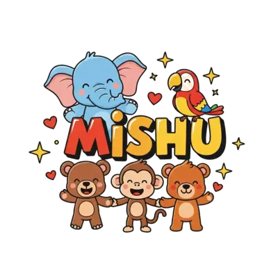 Design: A vibrant illustration of a diverse group of cute, friendly cartoon animals (...