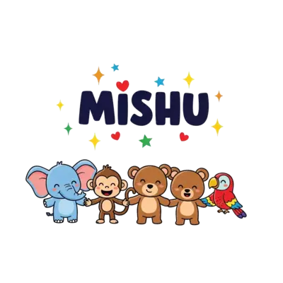 Design: A vibrant illustration of a diverse group of cute, friendly cartoon animals (...