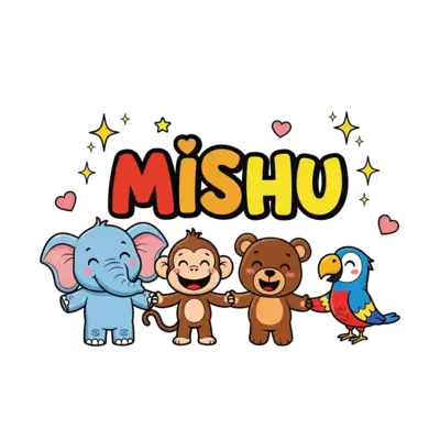 Design: A vibrant illustration of a diverse group of cute, friendly cartoon animals (...
