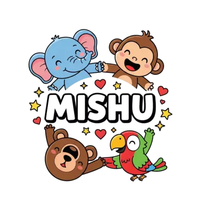 Design: A vibrant illustration of a diverse group of cute, friendly cartoon animals (...