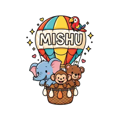 Design: A whimsical illustration of a diverse group of cute, friendly cartoon animals...