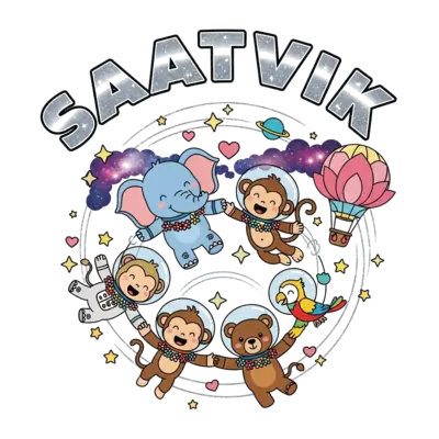 Design: A vibrant illustration of a diverse group of cute, friendly cartoon animals (...