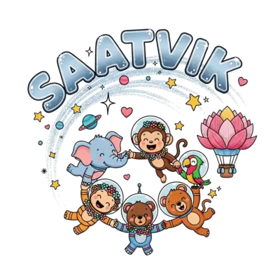 Design: A vibrant illustration of a diverse group of cute, friendly cartoon animals (...