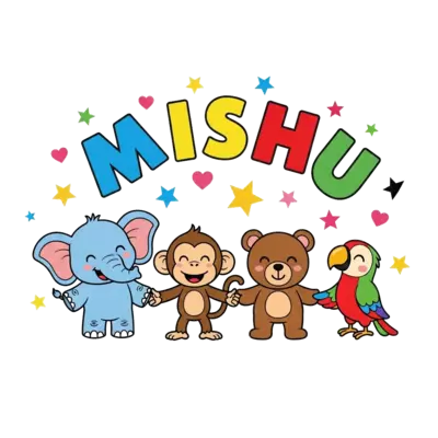 Design: A vibrant illustration of a diverse group of cute, friendly cartoon animals (...