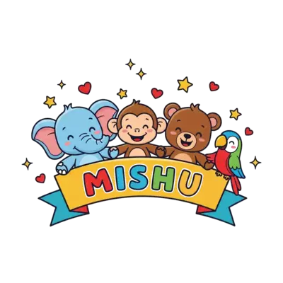 Design: A vibrant illustration of a diverse group of cute, friendly cartoon animals (...