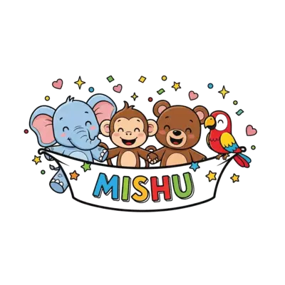 Design: A vibrant illustration of a diverse group of cute, friendly cartoon animals (...
