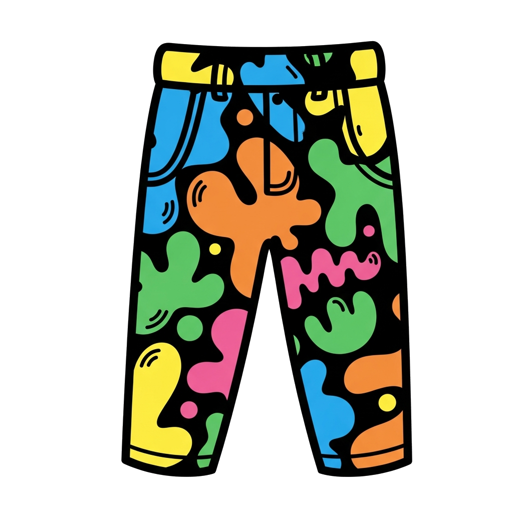Custom design: I have a troyser with base as white colour and multi colour abstract prints i need a tshirt to match that