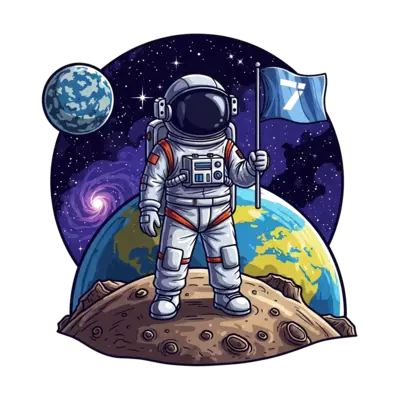 Design: A highly detailed, realistic illustration of a young astronaut, wearing a ref...