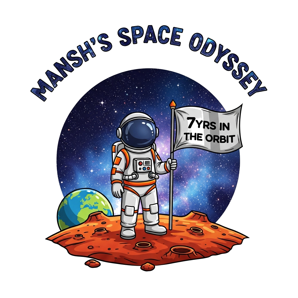 Custom design: A highly detailed, vibrant illustration of a young astronaut with a reflective helmet, standing proudly on a reddish,...