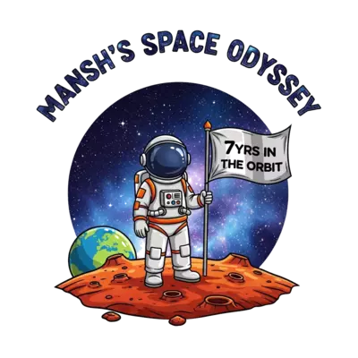 Design: A highly detailed, vibrant illustration of a young astronaut with a reflectiv...