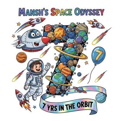 Design: A hyper-realistic and exceptionally bold illustration of a joyful astronaut b...