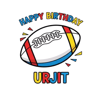 Design: Happy birthday 
Football (white base hexagonal blue red yellow)
URJIT