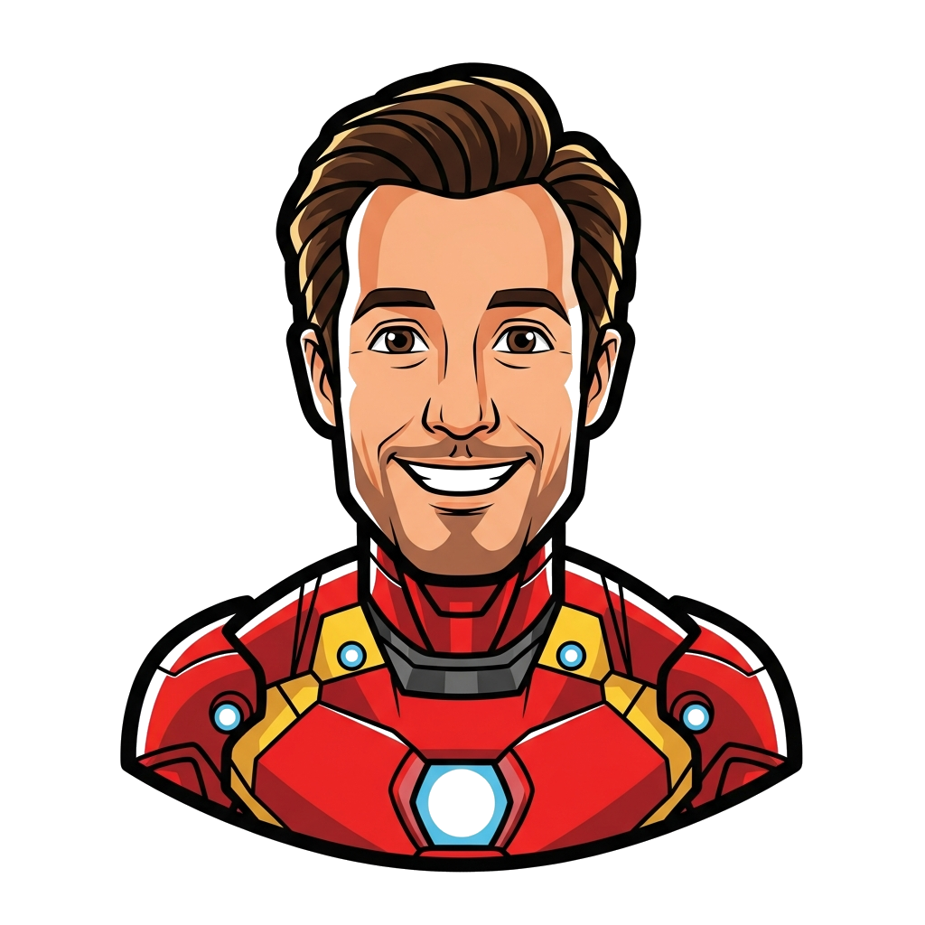 Custom design: Iron man movie actor pic on a white colour shirt 